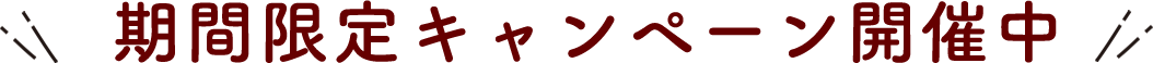 期間限定キャンペーン開催中